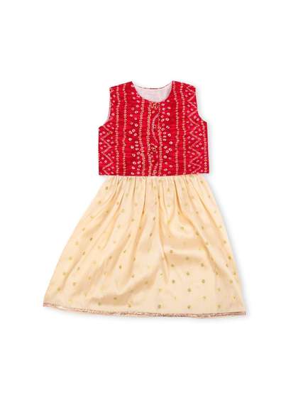 Sangria Girls Printed
                    Ready to Wear Lehenga & Bandani Blouse