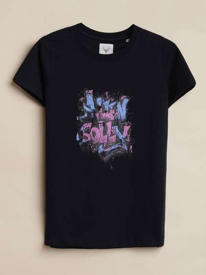 Allen Solly Junior Boys
                    Typography Printed Round Neck Pure Cotton T-shirt