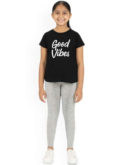 CHILINS Girls Printed
                    Ankle-Length Leggings
