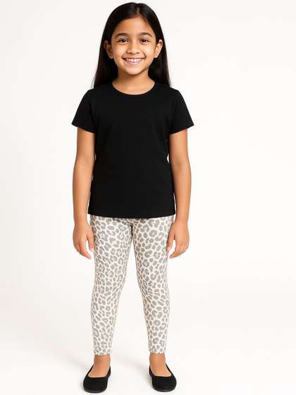 CHILINS Girls Animal
                    Printed Ankle-Length Leggings