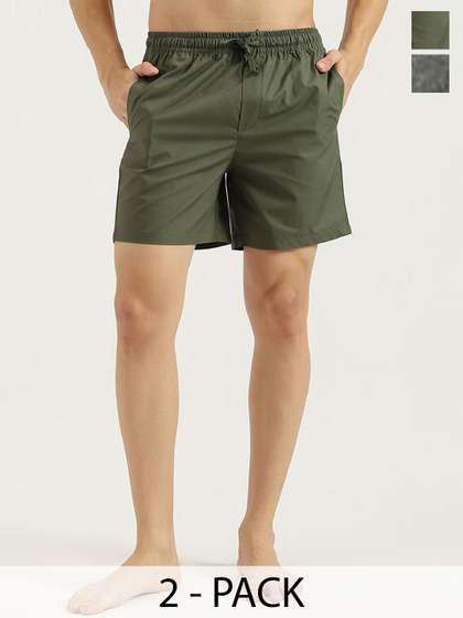 United Colors of
                          Benetton Pack Of 2 Printed Pure Cotton
                          Mid-Rise Breathable Boxers