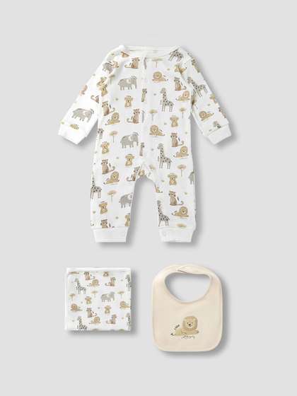 Juniors by Babyshop
                      Infant Boys 3-Pcs Printed Cotton Baby Apparel Gift
                      Set