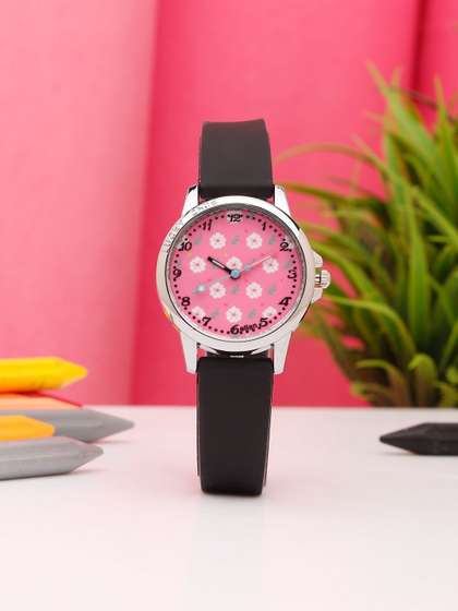 Stoln Girls Round Dial
                      Floral Printed Regular Strap Watch 18713-12