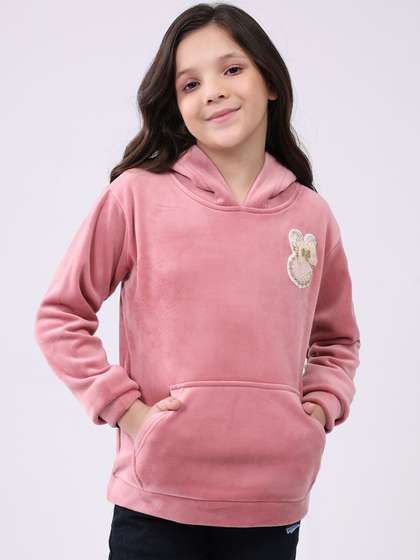 Monte Carlo Girls
                      Applique Hooded Neck Long Sleeve Sweatshirt