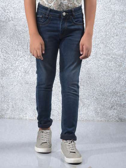 Crimsoune Club Boys Slim
                    Fit Mid-Rise Heavy Fade Stretchable Jeans