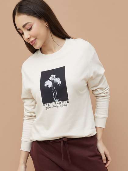Fame Forever by
                        Lifestyle Oversized Graphic Printed Pure Cotton
                        Pullover Sweatshirt