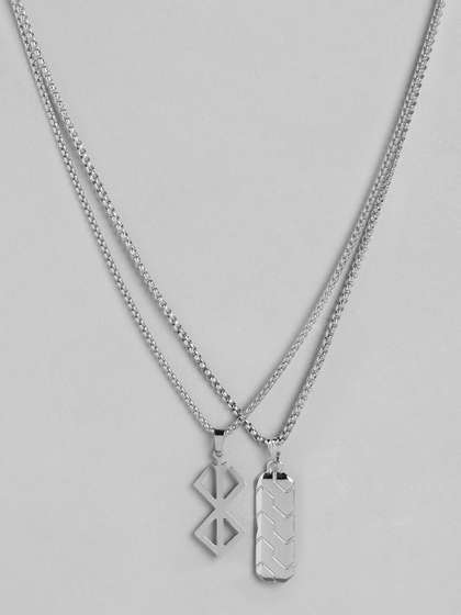 PARIS HAMILTON Set Of 2
                    Silver-Plated Geometric Pendant with Chain