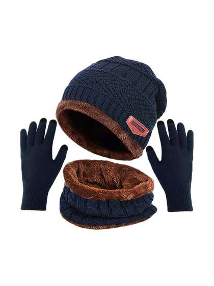 Navkar Crafts Unisex
                      Woollen Cap and Neck Scarve & Glove Set