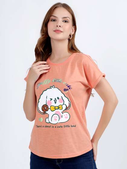 AKTIO Graphic
                        Printed Round Neck Relaxed Fit T-shirt