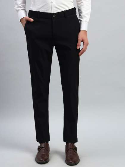 AXNIS Men Solid Slim
                        Fit Wrinkle-Resistant Formal Trousers with
                        Stretchable Waistband