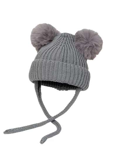 Infispace Kids Knitted
                    Woollen Beanie With Pompoms