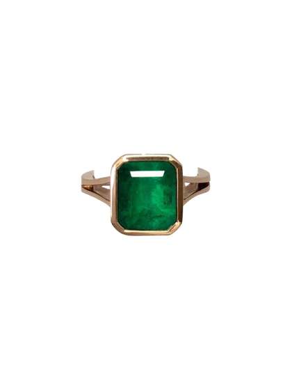 RAVIOUR LIFESTYLE Unisex
                    Gold-Plated Emerald Finger Ring