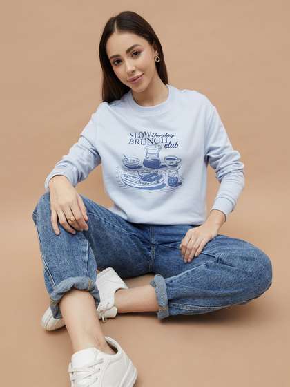 Fame Forever by
                        Lifestyle Women Graphic Printed Round Neck Full
                        Sleeve Pullover Sweatshirt