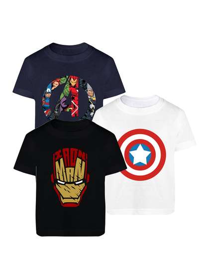 YK Marvel Boys Avengers
                    Bio Finish Graphic Printed Round Neck Cotton
                    T-shirt