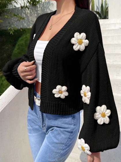 StyleCast Women
                        Floral Cardigan with Applique Detail