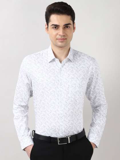 Peter England Men
                        Floral Printed Spread Collar Cotton Formal
                        Shirt