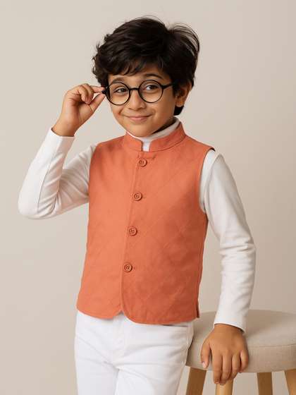TALES & STORIES Boys
                    Woven Design Regular Fit Waistcoat