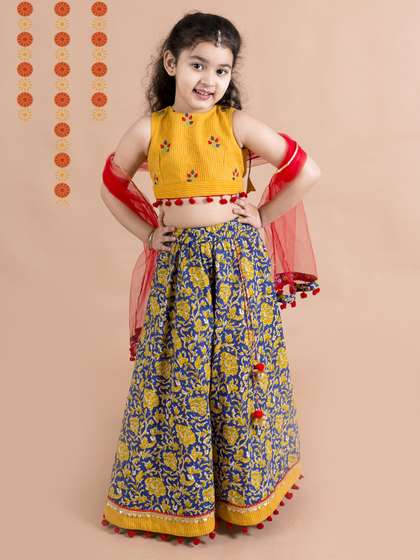 pspeaches Girls
                        Embroidered Ready to Wear Lehenga & Blouse
                        With Dupatta