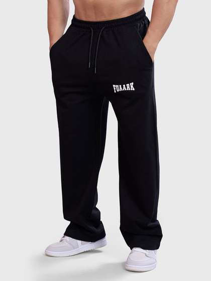 FUAARK Men
                          Typography Printed Straight Oversized Cotton
                          Track Pants