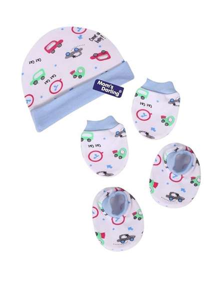 Mom's Darling Unisex
                    Kids Printed Beanie Cotton Caps