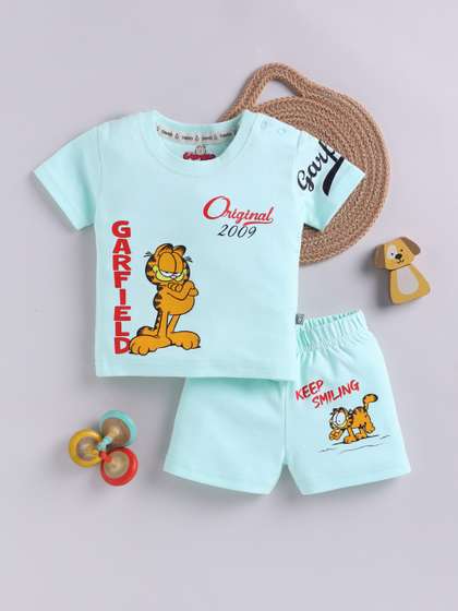 YK X Tinyo Infant Boys
                    Garfield Printed T-shirt with Shorts
