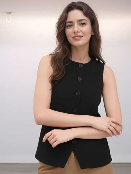 BAESD Slim Fit Round
                        Neck Waistcoat