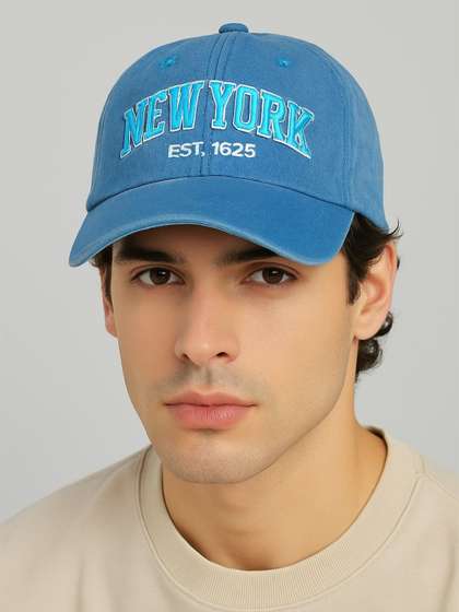 SAZARA Men Embroidered
                    Cotton Baseball Cap