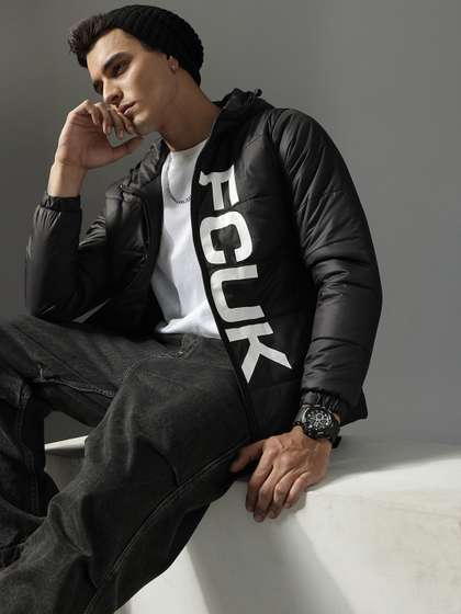 FCUK Brand Logo
                        Printed Hooded Padded Jacket