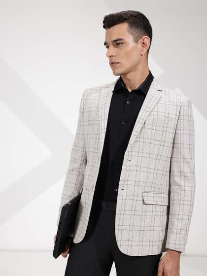 INVICTUS Slim Fit
                        Checked Single-Breasted Semiformal Blazer
