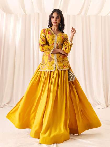 MADHURAM Embroidered
                        Ready To Wear Gotta Patti Lehenga & Choli