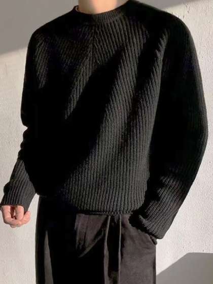 StyleCast Men Ribbed
                        Round Neck Pullover Sweater
