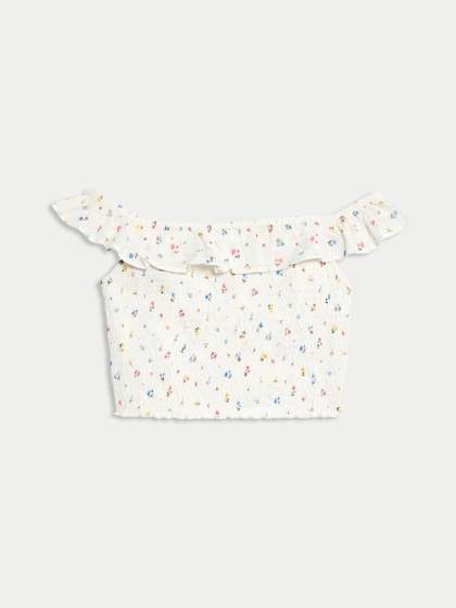 Marks & Spencer
                      Cotton Rich Frill Bardot Top