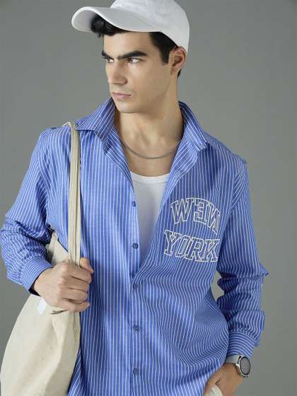 MASCLN SASSAFRAS
                        Printed Spread Collar Relaxed Fit Casual Shirt