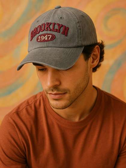 SAZARA Men Embroidered
                      Cotton Baseball Cap