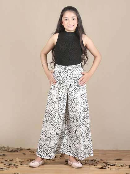 Cutiekins Girls Printed
                    Knitted Palazzos