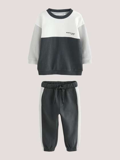 NEXT Boys Colourblocked
                    Sweatshirt with Joggers