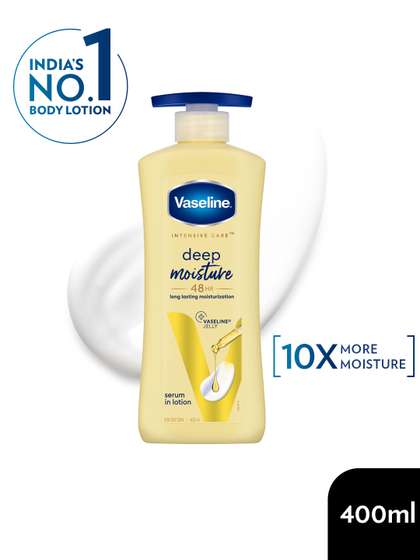 Vaseline Deep
                        Moisture Body Lotion for Cushion Soft Skin with
                        Ceramides Hyaluron - 400ml