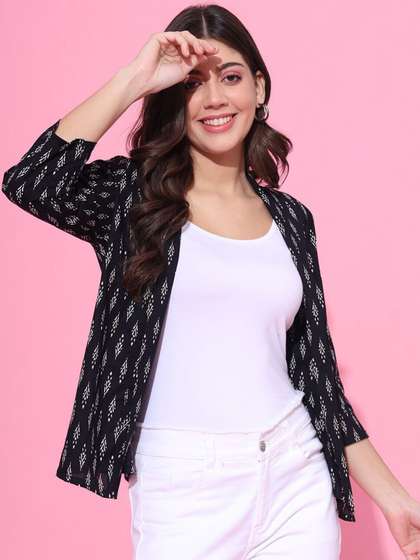 Sangria Women
                        Printed Cotton Open Front Shrug