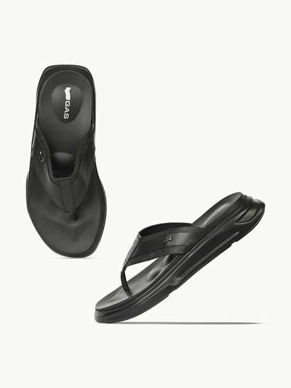 GAS Men Leather Slip-On
                    Comfort Sandals