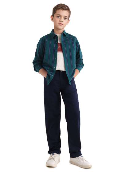 RARE ONES Boys Striped
                    Spread Collar Regular Sleeves Cotton Regular Fit
                    Casual Shirt