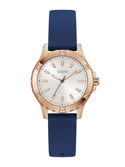 GUESS Round 35mm
                          White Dial Analog Women Watch - GW0949L3