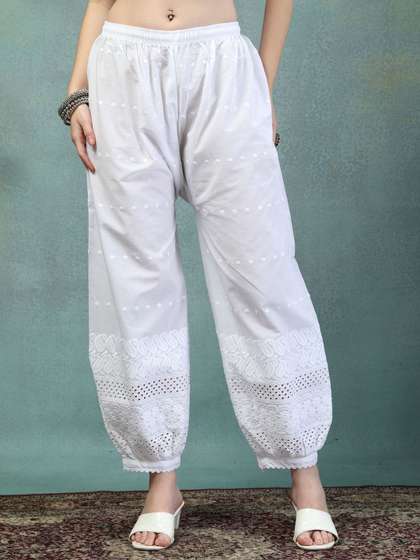 Clora Creation
                        Embroidered Chikankari Loose Fit Cotton Salwar
