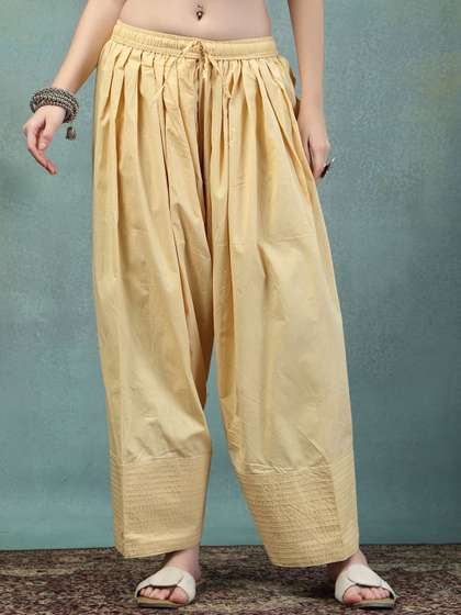 Clora Creation Women
                        Solid Loose Fit Cotton Farshi Salwar