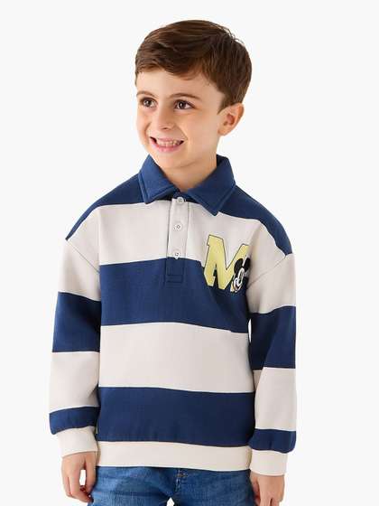 Juniors by Babyshop Boys
                    Printed Shirt Collar Sweatshirt