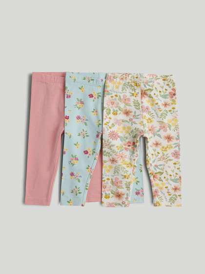 mothercare Girls Pack Of
                    3 Pretty Floristry Printed Leggings