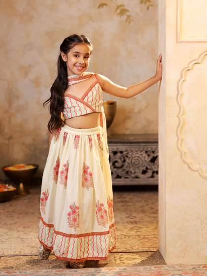 SHORGUL Girls Printed
                      Sequinned Ready to Wear Lehenga & Blouse With
                      Dupatta