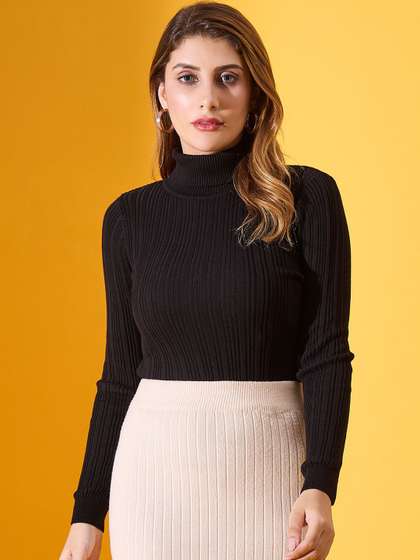 98 Degree North
                        Women Ribbed Turtle Neck Pullover Sweater