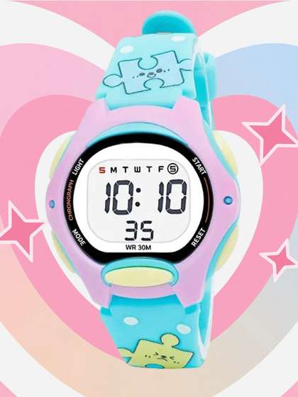 EWWE Kids Printed Dial
                    & Straps Digital Multi Function Watch
                    8207-LightBlue