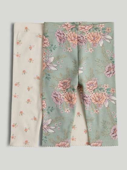 mothercare Girls Pack Of
                    2 Little Prarie Printed Ankle-Length Leggings