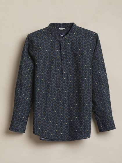 Allen Solly Junior Boys
                    Geometric Printed Band Collar Pure Cotton Casual
                    Shirt